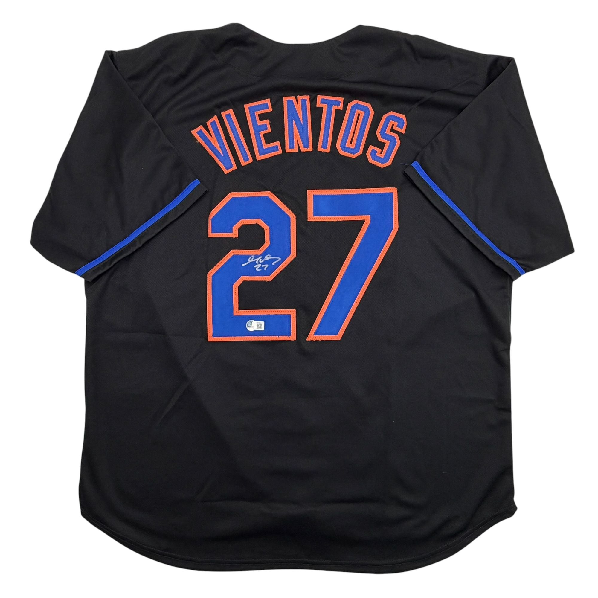 Autographed/Signed Mark Vientos New York Black Baseball Jersey Beckett BAS COA