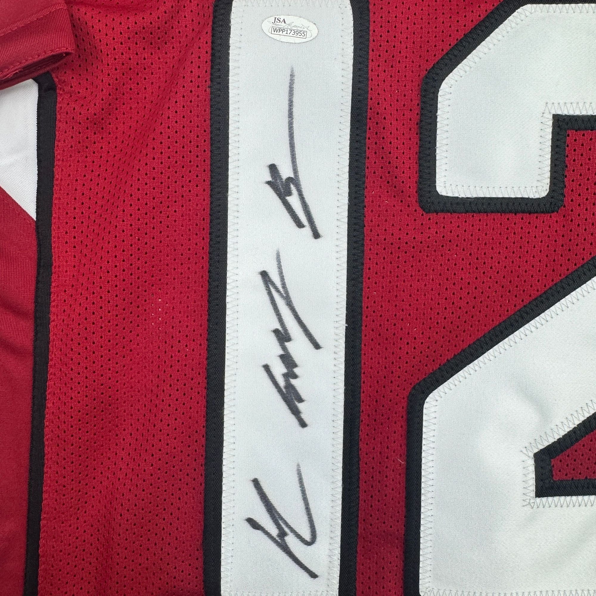 Autographed/Signed John Brown Arizona Red Football Jersey JSA COA