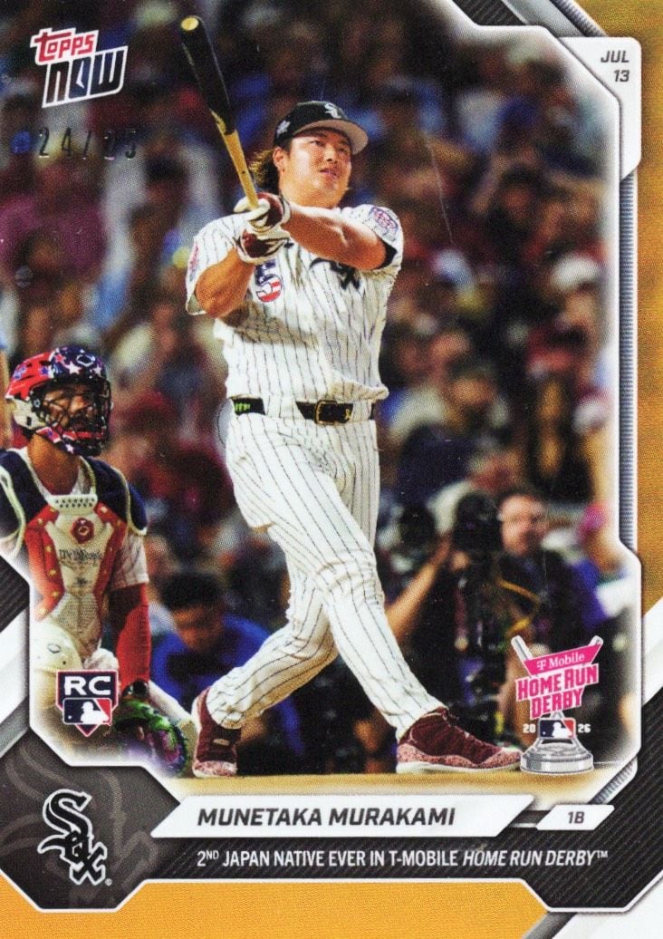 2026 Topps Now Munetaka Murakami #449 Orange Foil /25 2nd Japan Native Ever in Home Run Derby Chicago White Sox Rookie RC Baseball Card