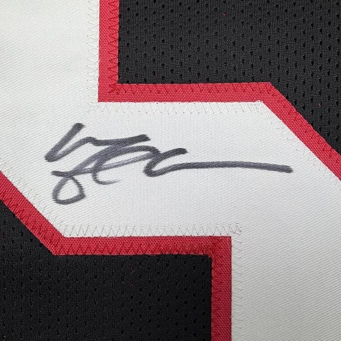 Framed Autographed/Signed Michael Crabtree 35x39 Texas Tech Black College Football Jersey JSA COA