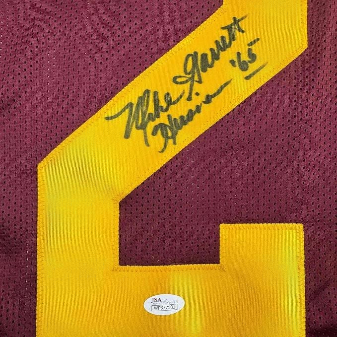 Framed Autographed/Signed Mike Garrett 35x39 Heisman 65 USC Southern Cal Red College Football Jersey JSA COA