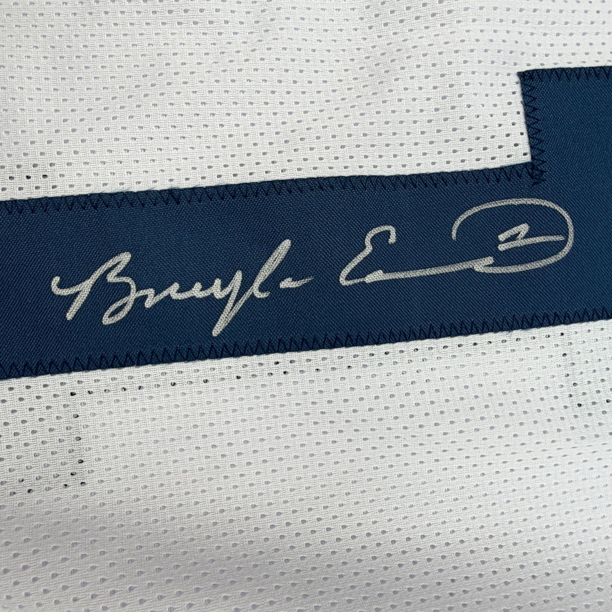 Autographed/Signed Braylon Edwards Michigan White College Football Jersey Beckett BAS COA