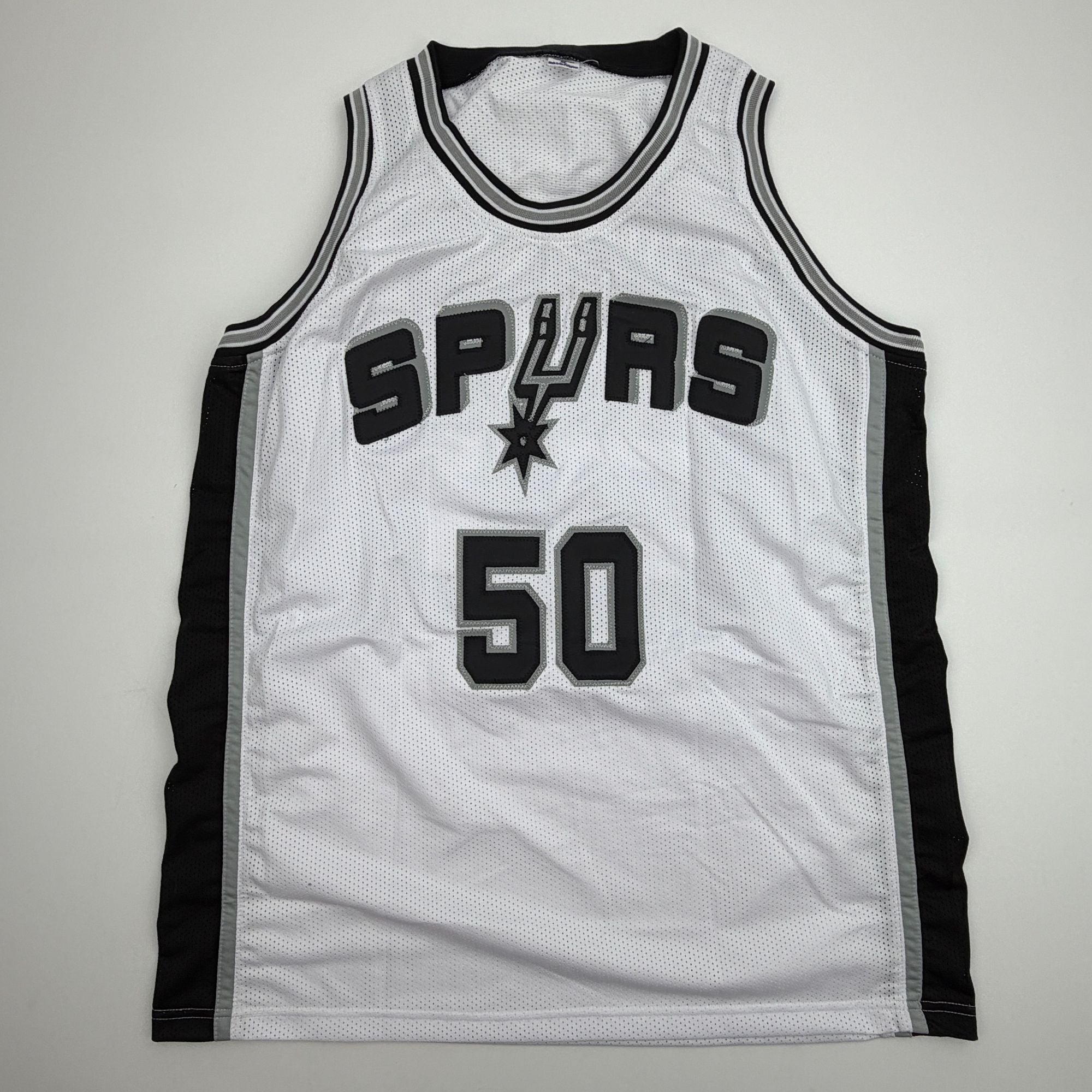 Autographed/Signed David Robinson San Antonio White Basketball Jersey Beckett BAS COA