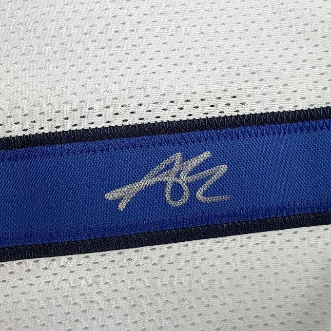 Framed Autographed/Signed Anthony Edwards 35x39 Minnesota White #1 Basketball Jersey Beckett BAS COA