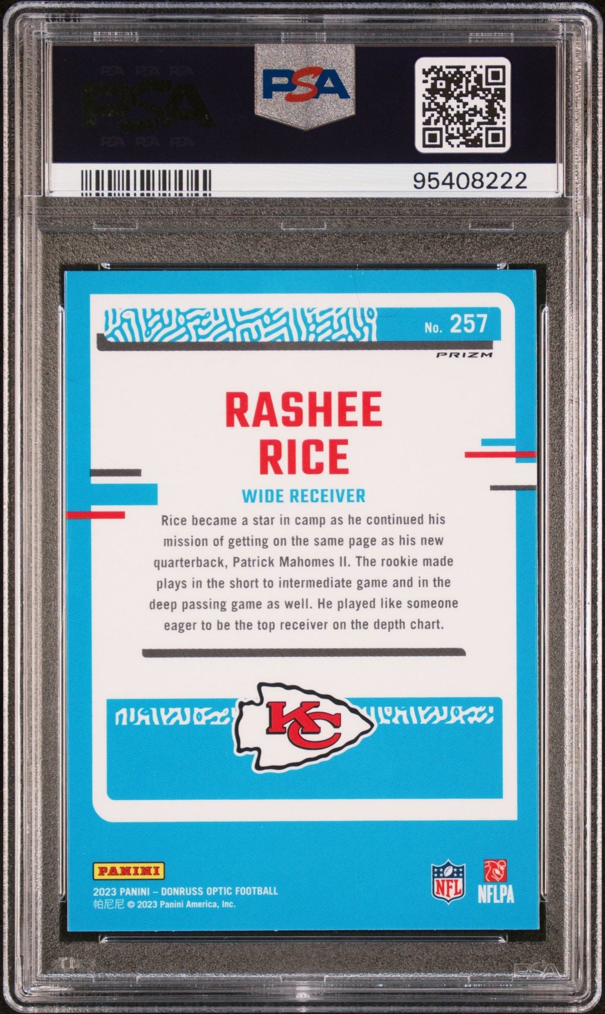 Graded 2023 Panini Donruss Optic Rashee Rice #257 Stars Rookie RC Football Card PSA 10 Gem Mint