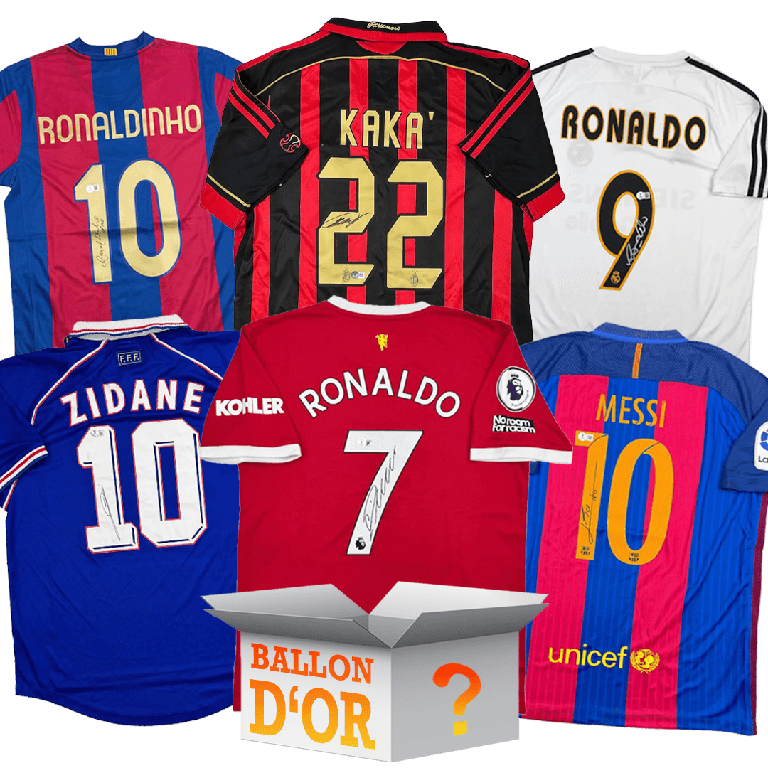 Ballon d'Or Autographed/Signed Jersey Mystery Box with PSA JSA or Beckett COA