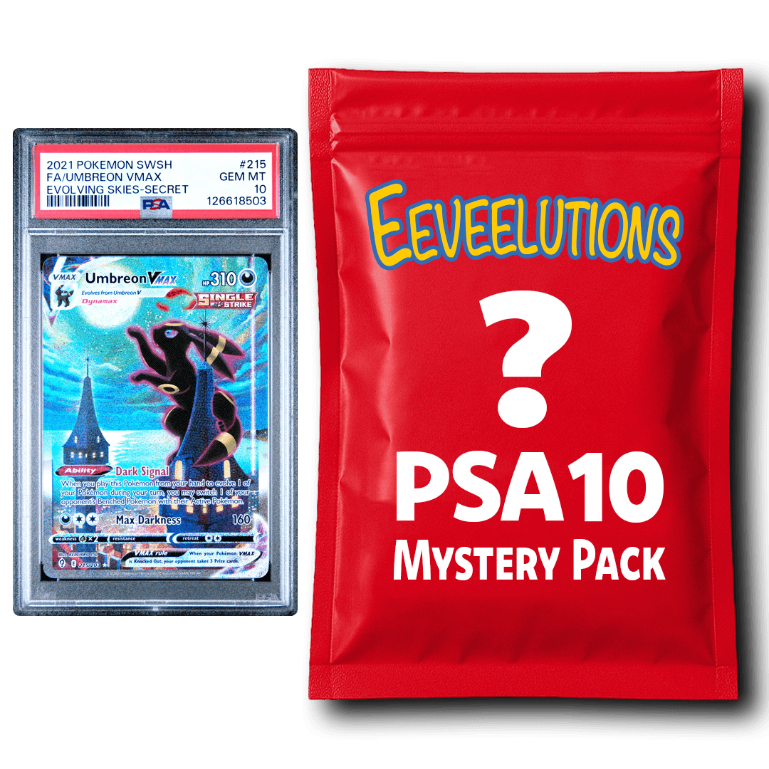 Eeveelutions PSA 10 Graded PKM Card Mystery Pack Trading Card Game