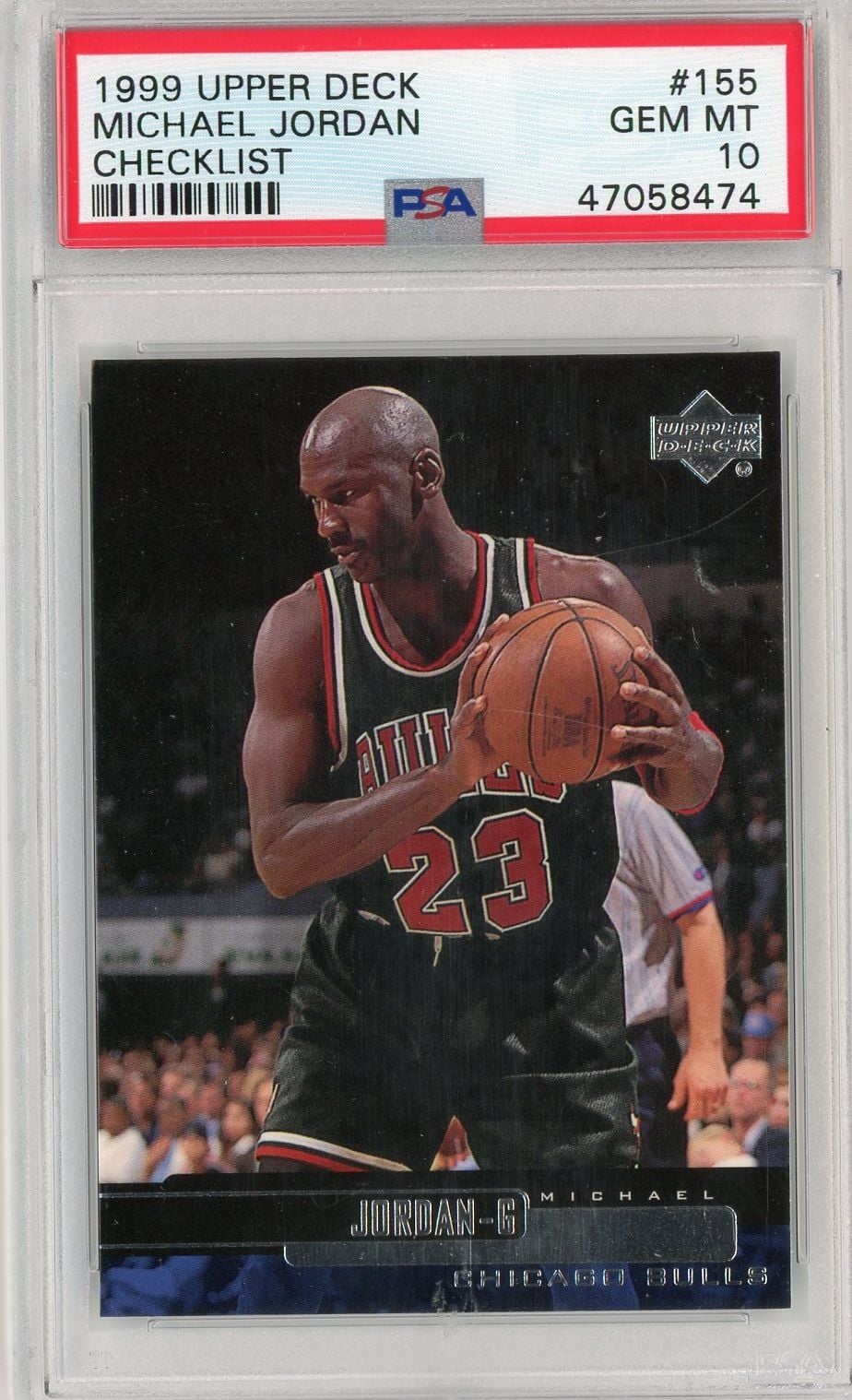 Graded 1999 Upper Deck Michael Jordan #155 Set Checklist 2 Basketball Card PSA 10 Gem Mint