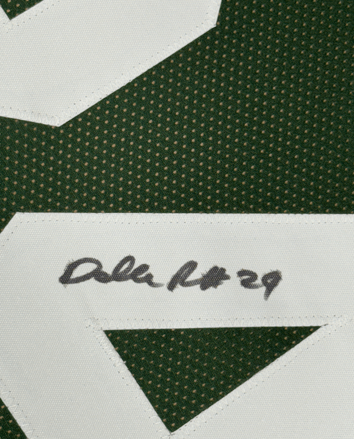 Framed Autographed/Signed Darrelle Revis 35x39 New York Green Football Jersey Beckett BAS COA