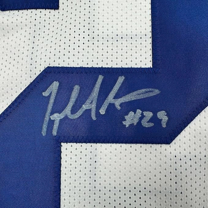 Framed Autographed/Signed Joseph Addai 35x39 Indianapolis White Football Jersey JSA COA