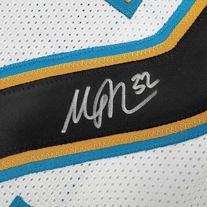 Framed Autographed/Signed Maurice Jones-Drew 35x39 Jacksonville White Football Jersey Beckett BAS COA