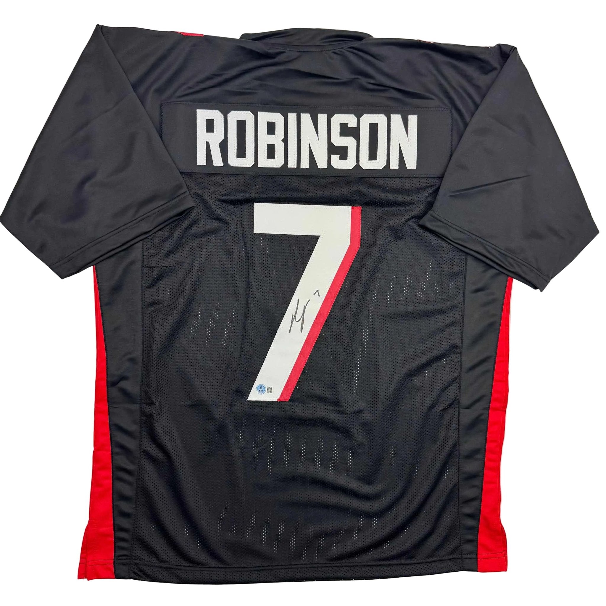 Autographed/Signed Bijan Robinson Atlanta Black Football Jersey Beckett BAS COA