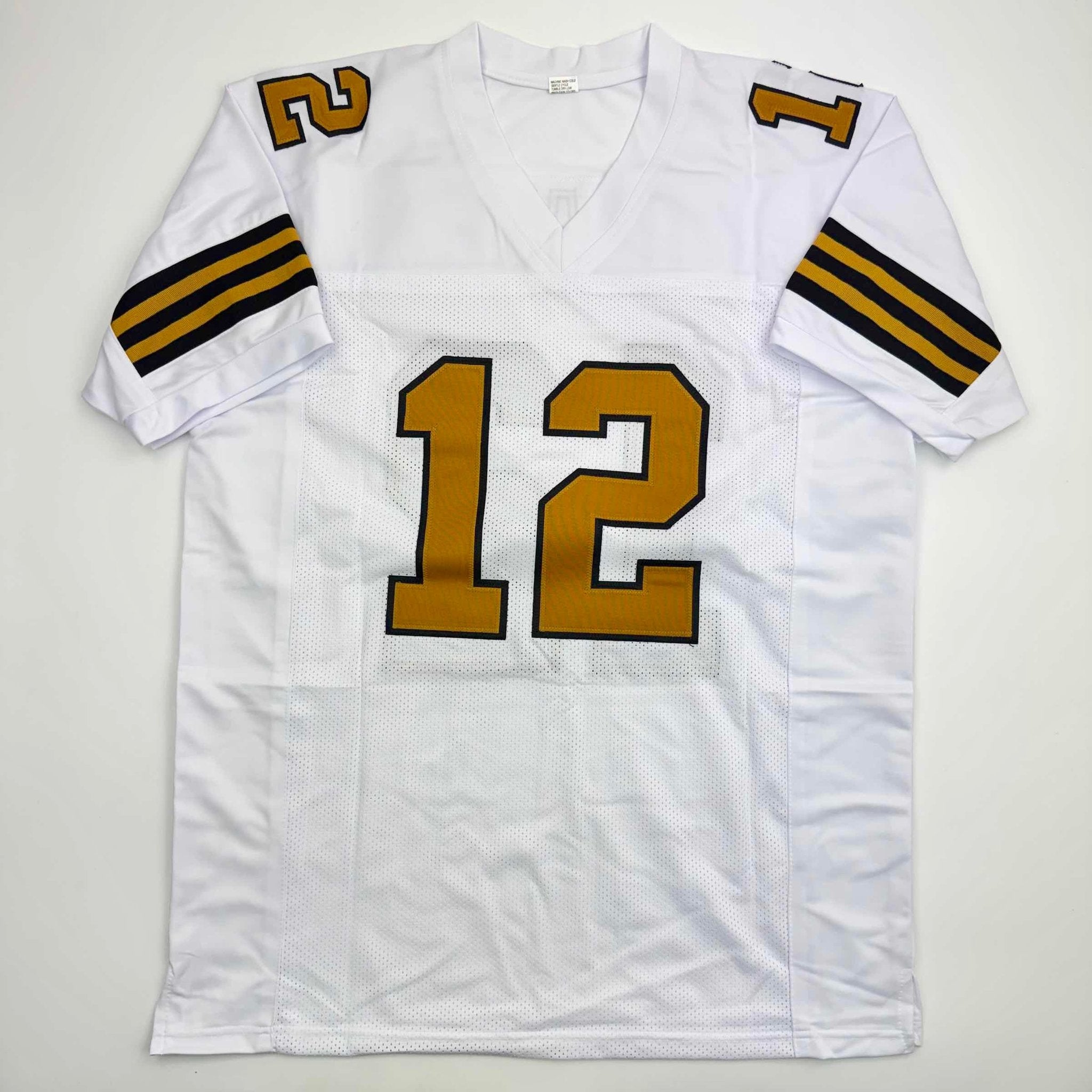 Autographed/Signed Chris Olave New Orleans White Color Rush Football Jersey Beckett BAS COA