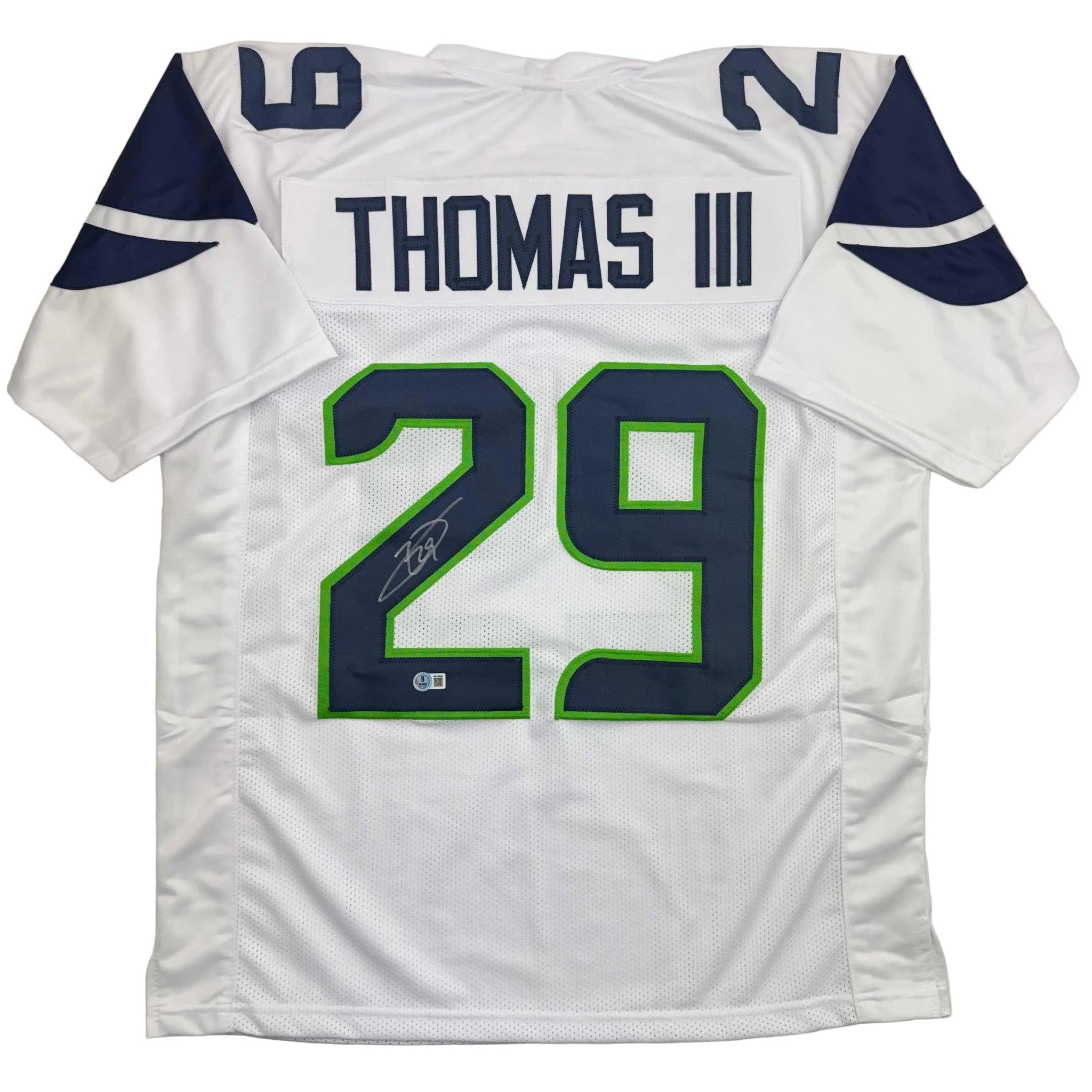 Autographed/Signed Earl Thomas III Seattle White Football Jersey Beckett BAS COA
