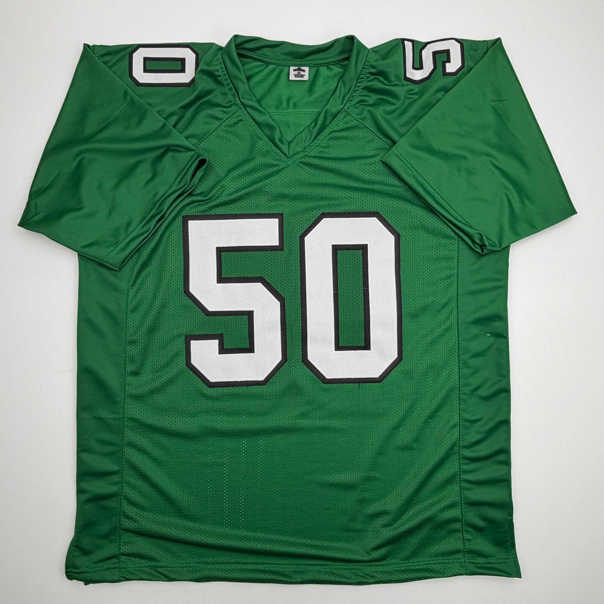 Autographed/Signed Jaelan Phillips Philadelphia Kelly Green Football Jersey PSA/DNA COA