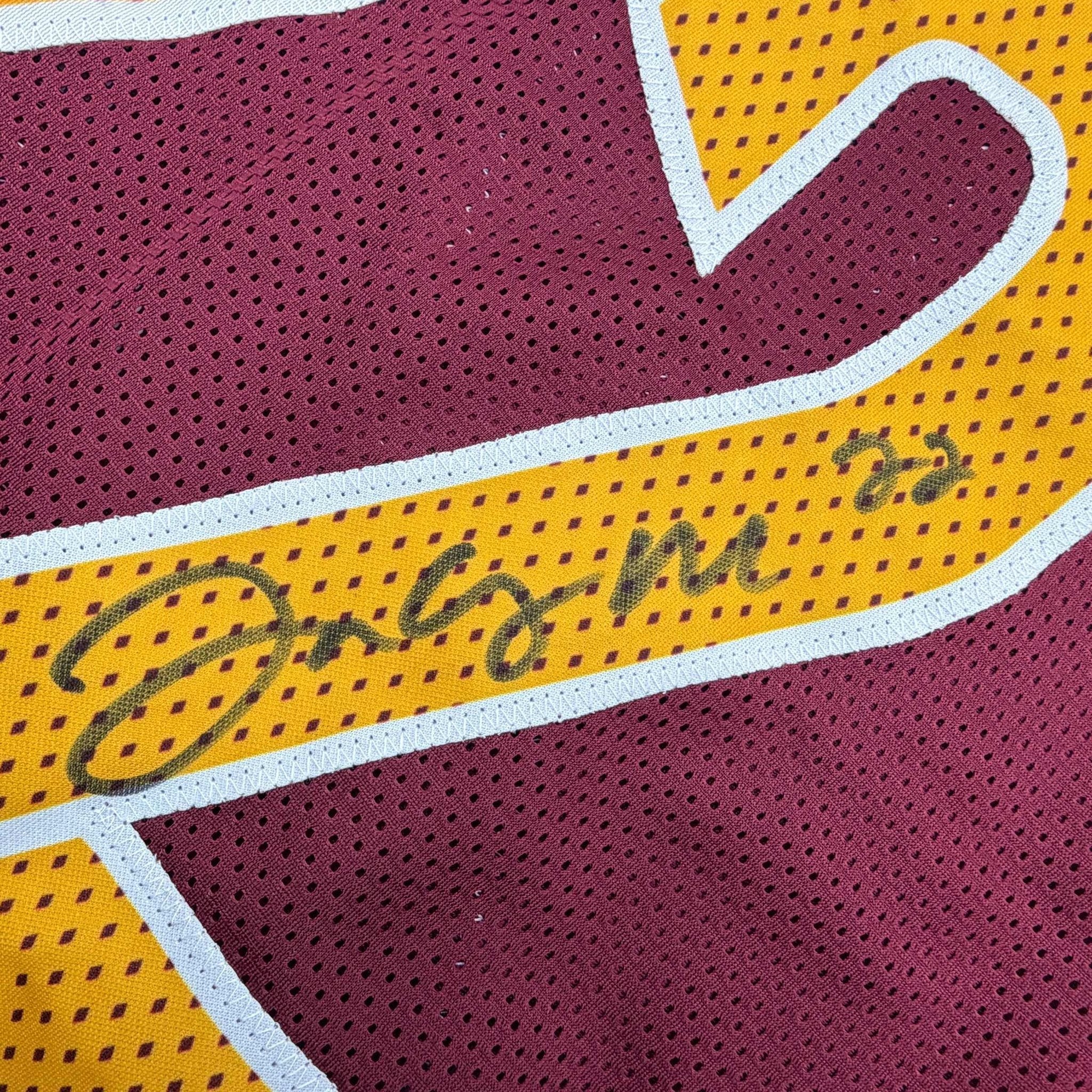 Autographed/Signed Bill Jacory Croskey-Merritt Washington Burgundy Football Jersey Beckett BAS COA