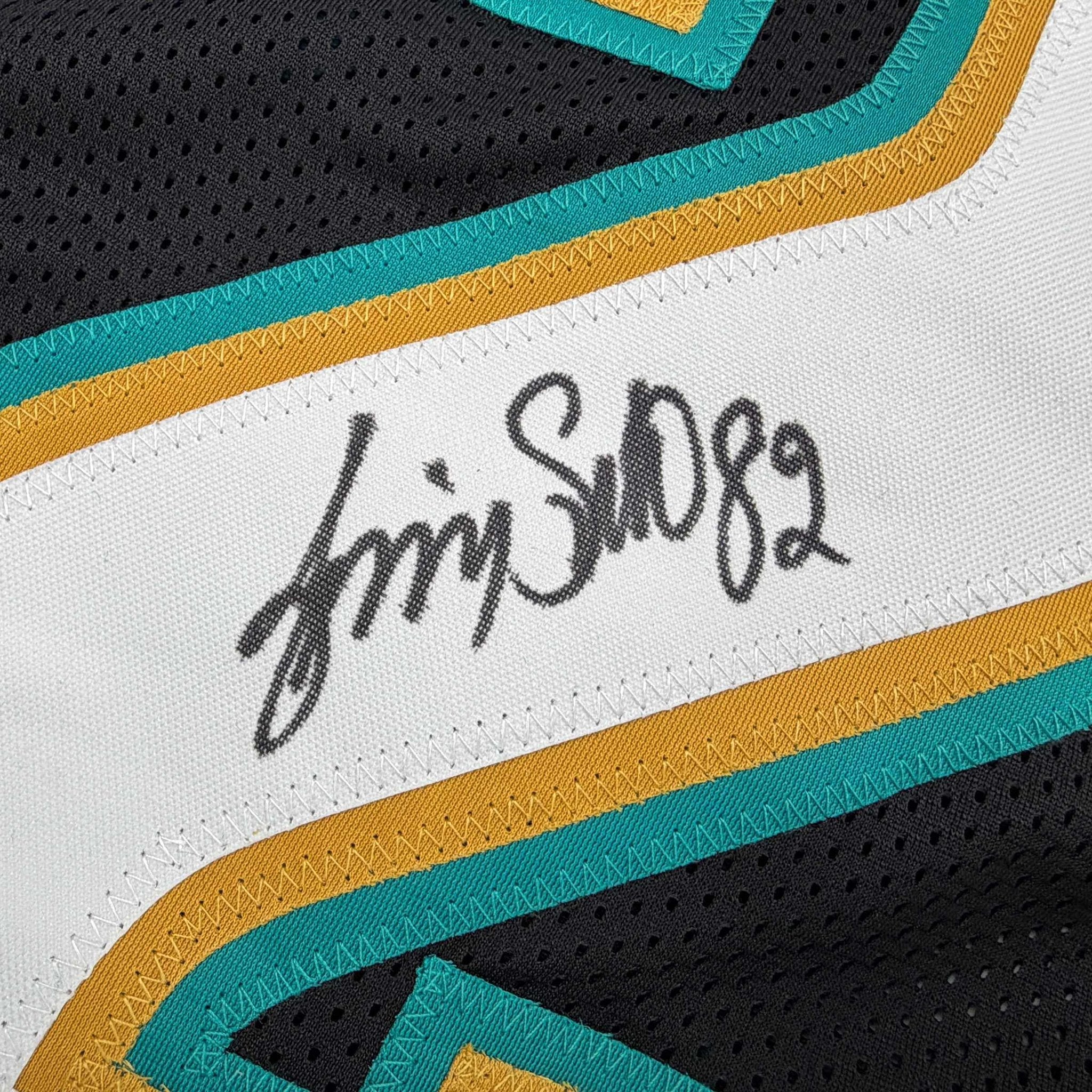 Autographed/Signed Jimmy Smith Jacksonville Black Football Jersey Beckett BAS COA