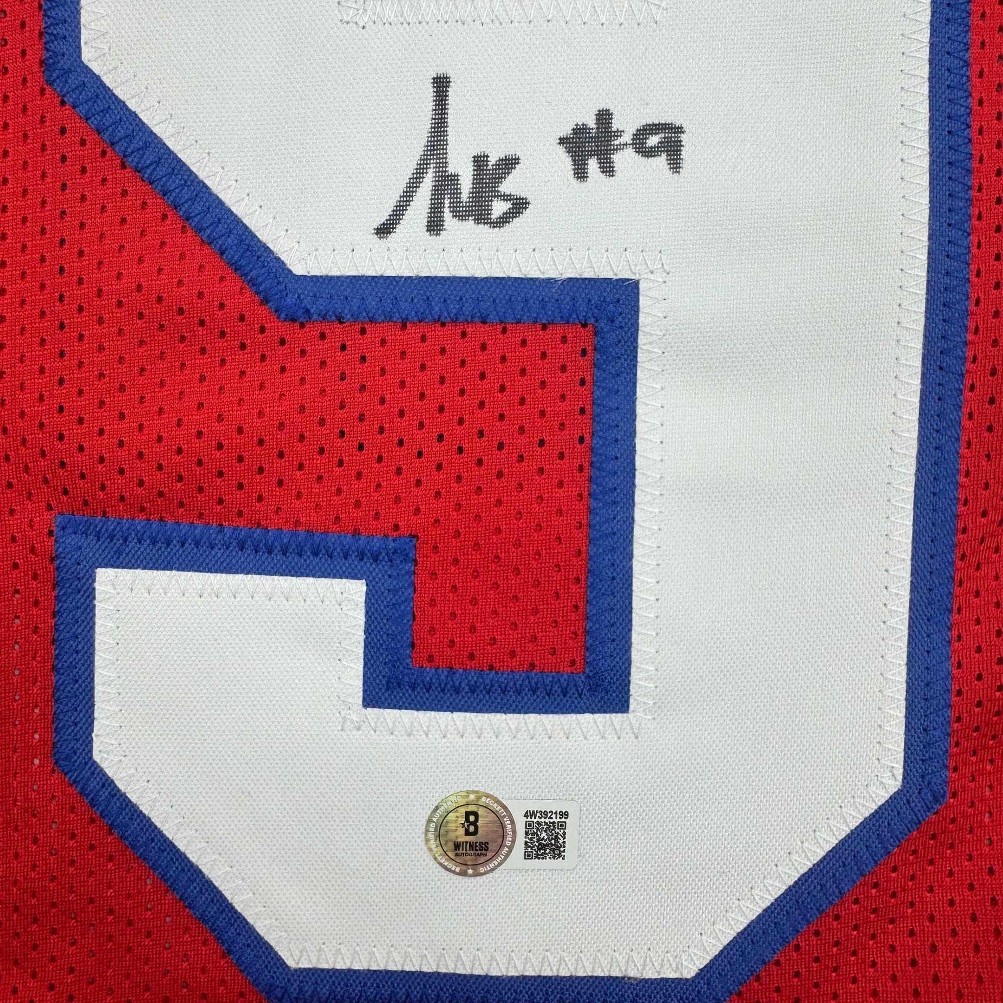 Autographed/Signed Kayshon Boutte New England Red Football Jersey Beckett BAS COA