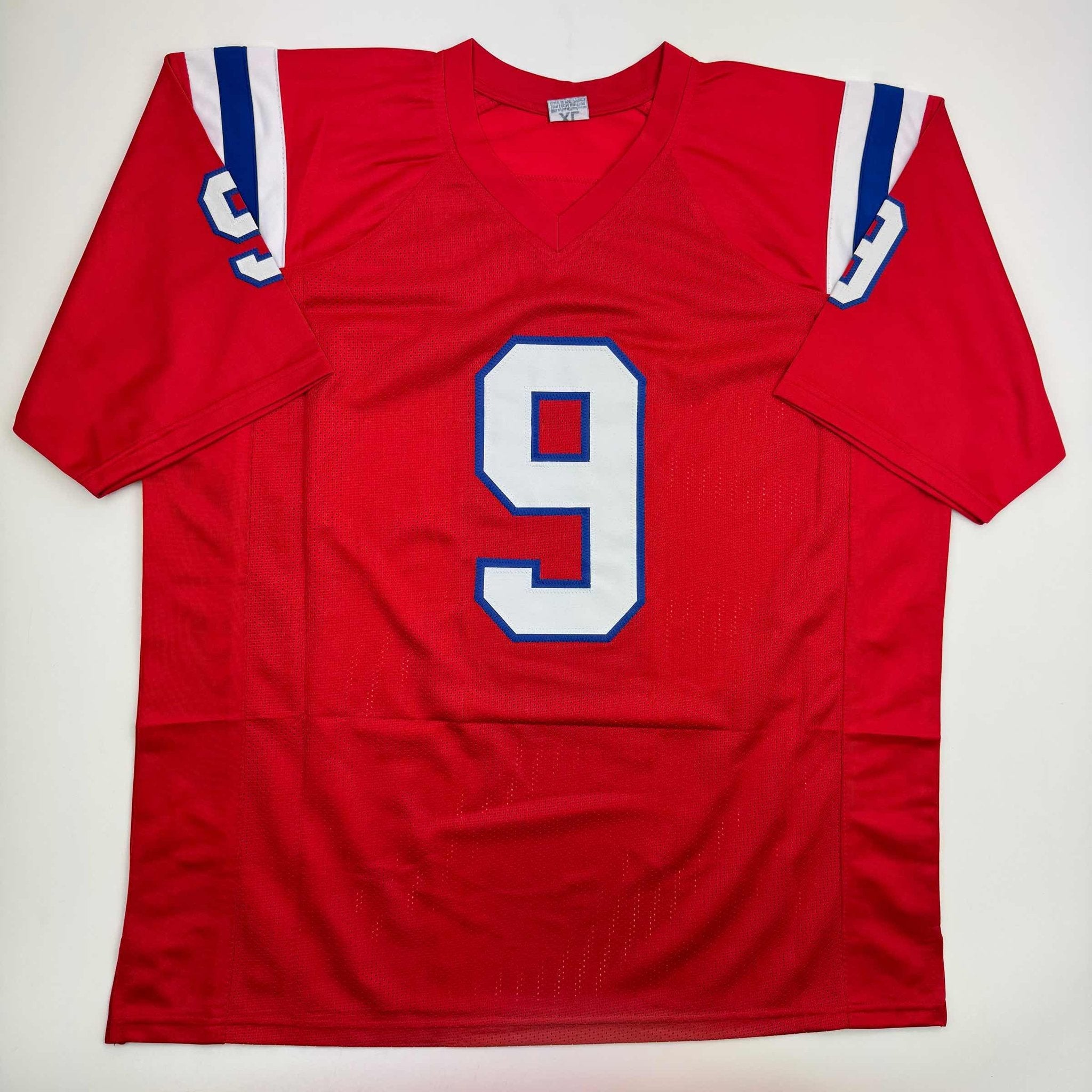 Autographed/Signed Kayshon Boutte New England Red Football Jersey Beckett BAS COA