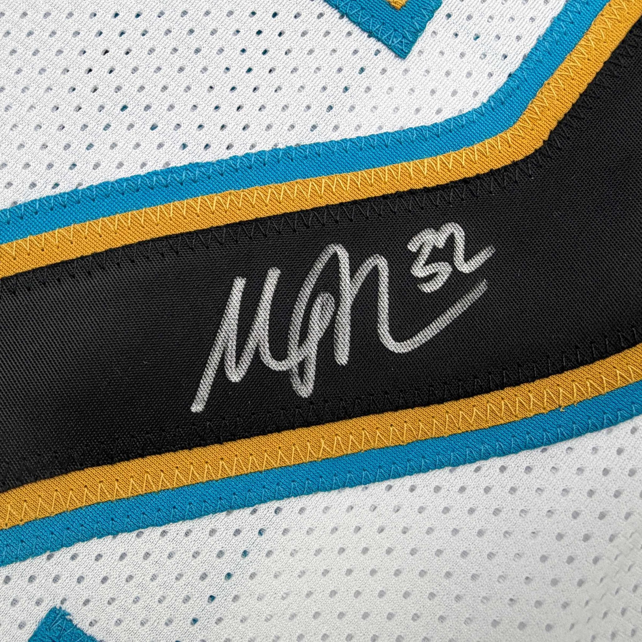 Autographed/Signed Maurice Jones-Drew Jacksonville White Football Jersey Beckett BAS COA