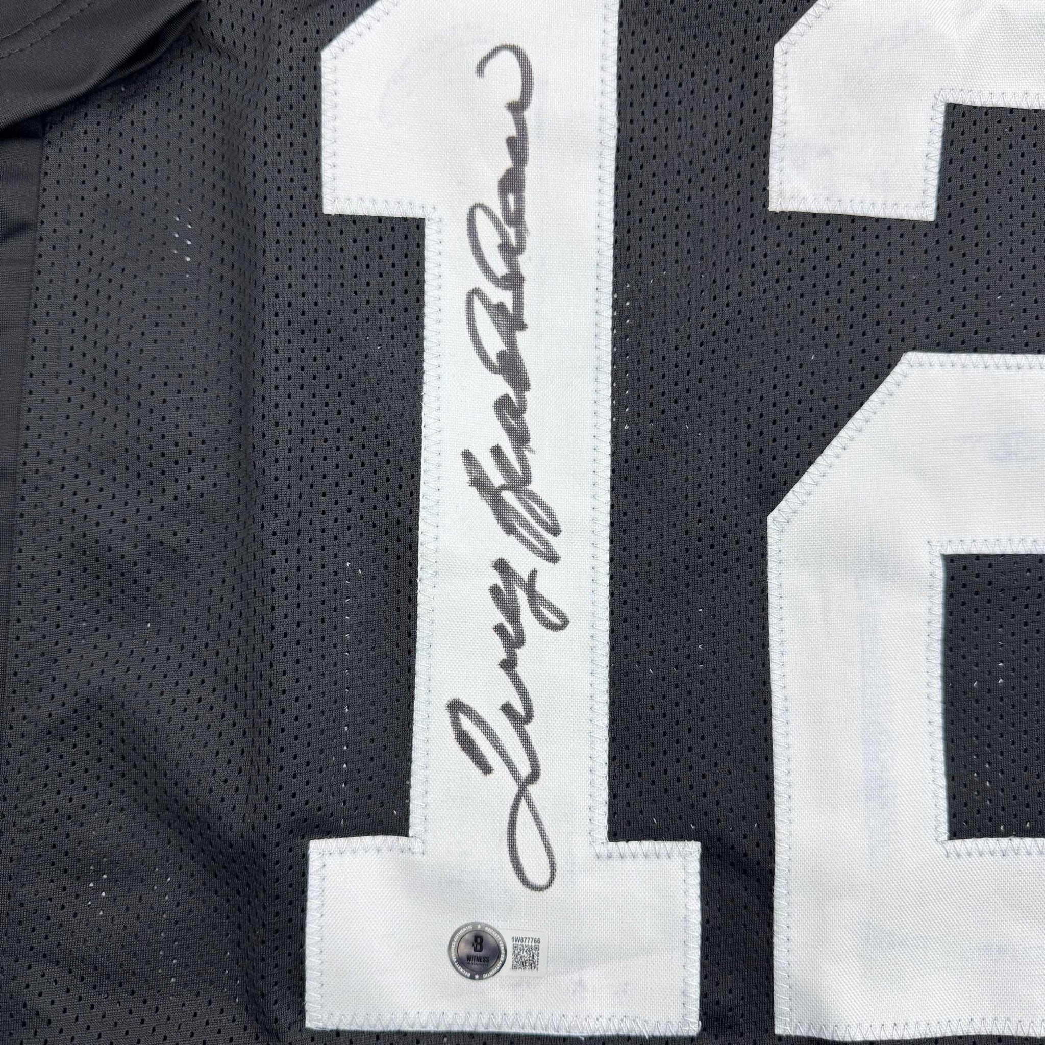 Autographed/Signed Terry Bradshaw Pittsburgh Black Football Jersey Beckett BAS COA