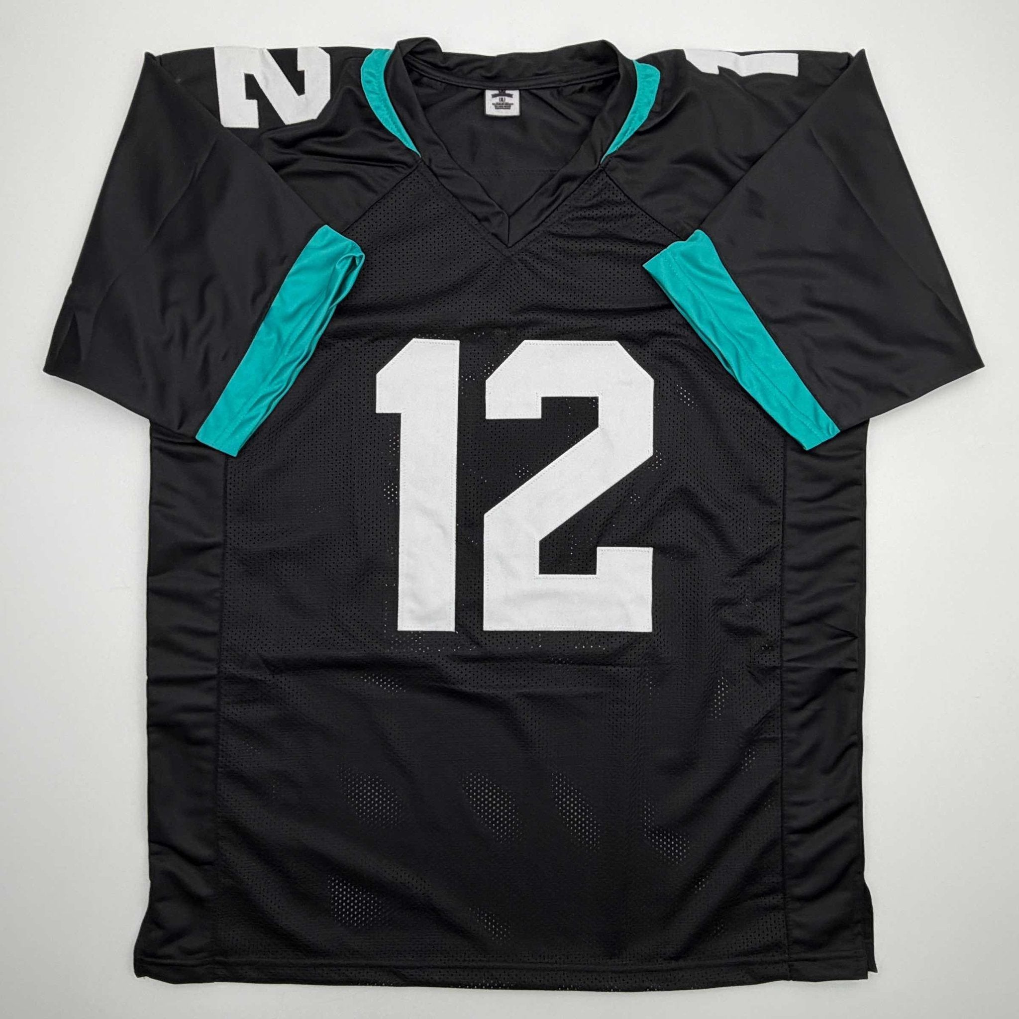 Autographed/Signed Travis Hunter Jacksonville Black Football Jersey Beckett BAS COA