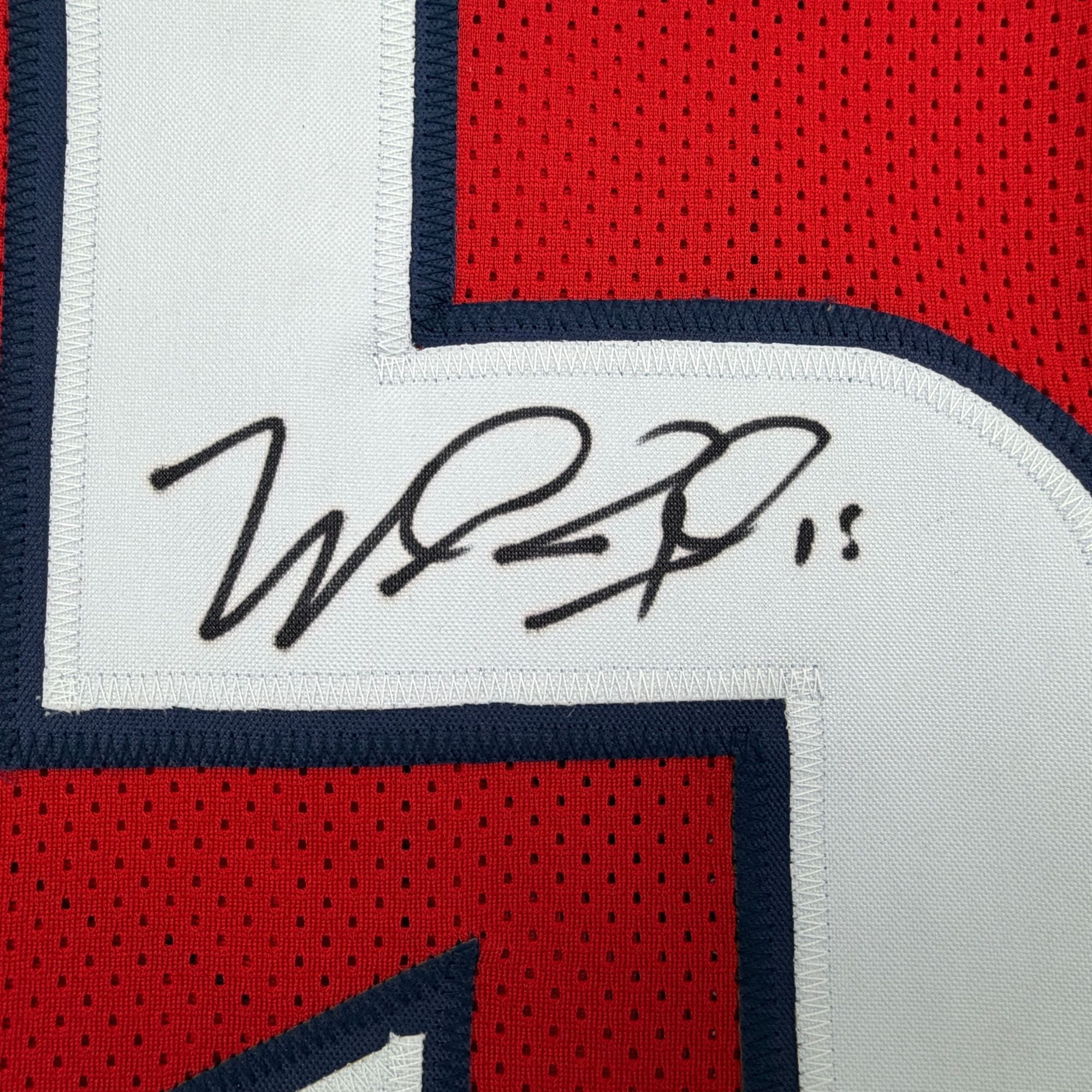 Autographed/Signed Will Fuller Houston Red Football Jersey JSA COA