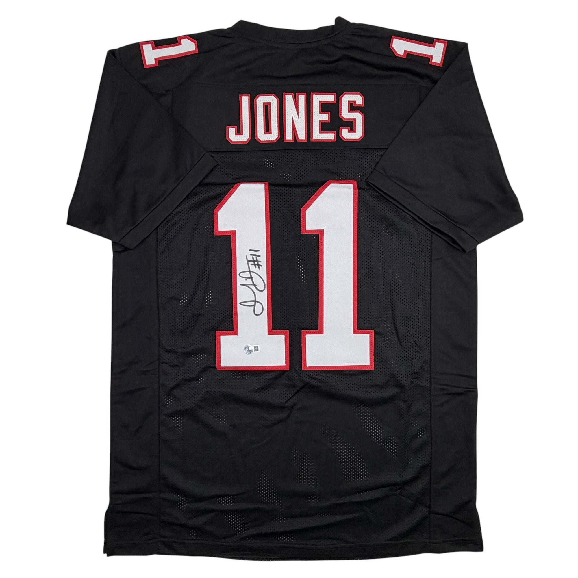 Autographed/Signed Julio Jones Atlanta Black Retro Football Jersey Beckett BAS COA