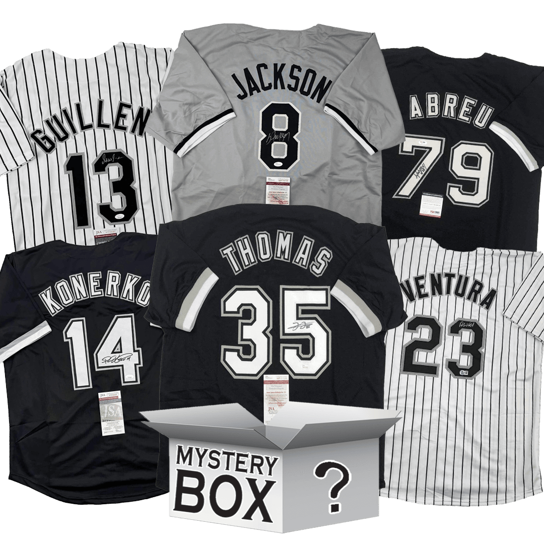 Autographed/Signed Chicago Baseball Jersey Mystery Box with PSA JSA or Beckett COA