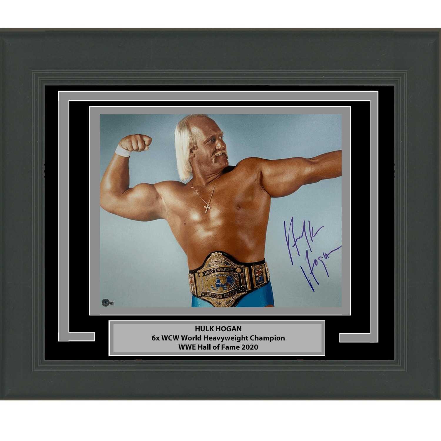 Framed Autographed/Signed Hulk Hogan 16x20 WWE WWF Hulkamania Wrestling Photo Beckett BAS COA #7