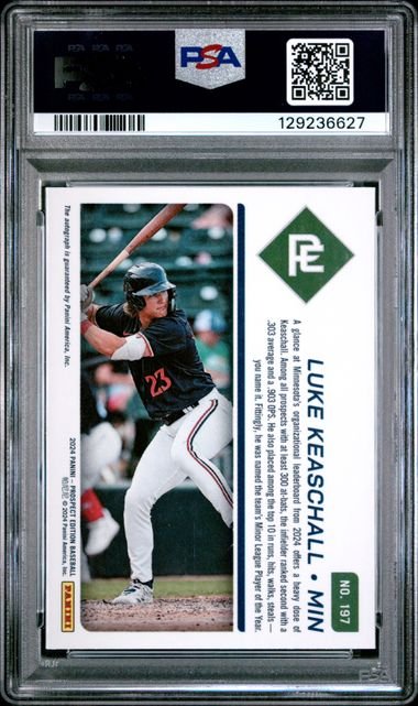 Graded 2024 Prospect Edition Luke Keaschall #197 Prospect Ticket Signature Auto Rookie RC Baseball Card PSA 10 Gem Mint