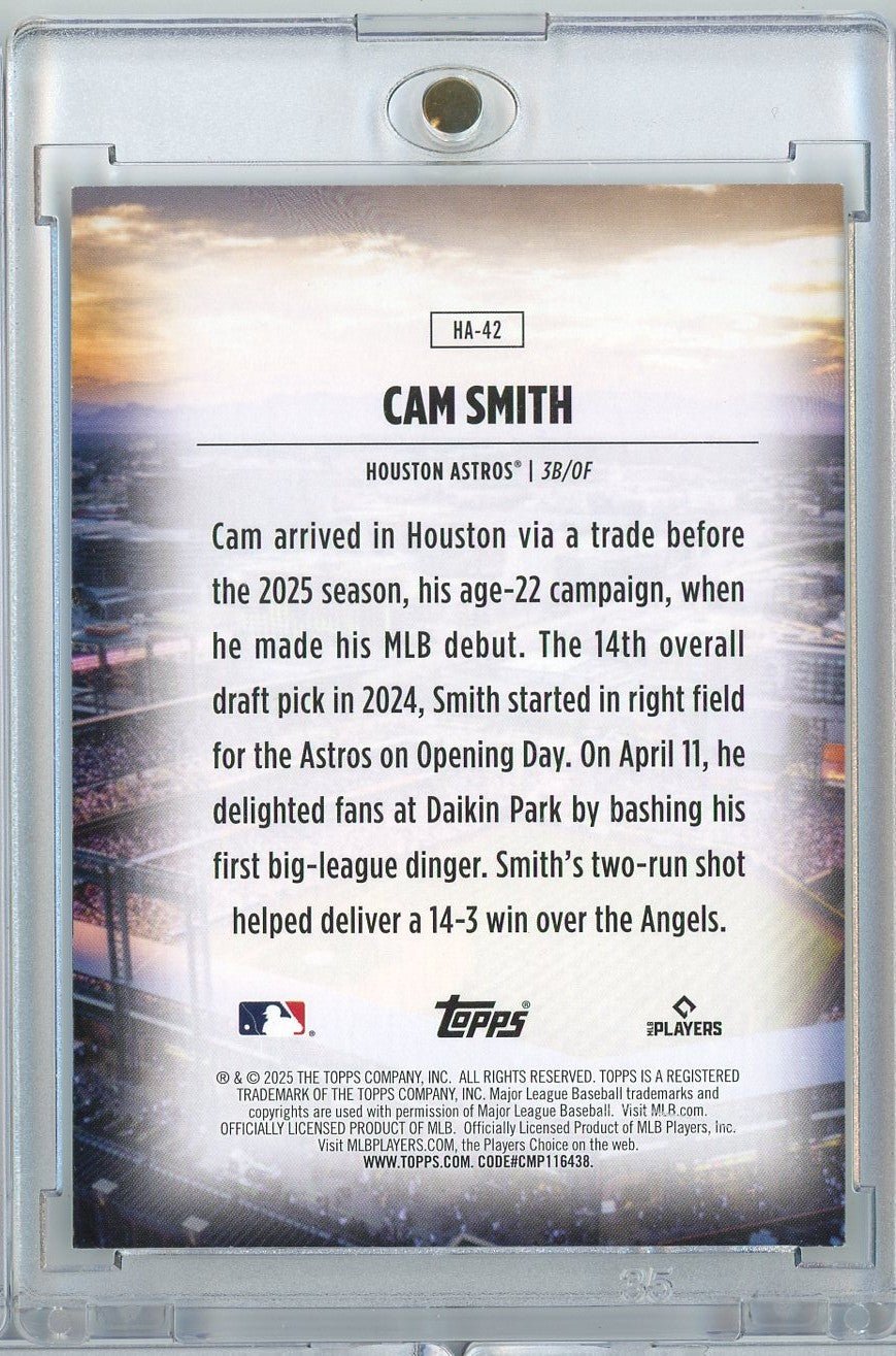 2025 Topps Cam Smith #HA42 Home Field Advantage Houston Astros Rookie RC Baseball Card