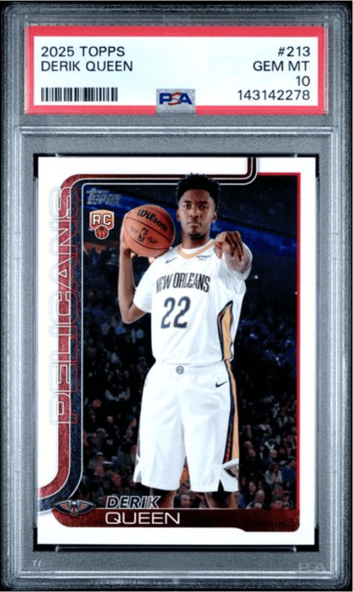 Graded 2025 Topps Derik Queen #213 Rookie RC Basketball Card PSA 10 Gem Mint