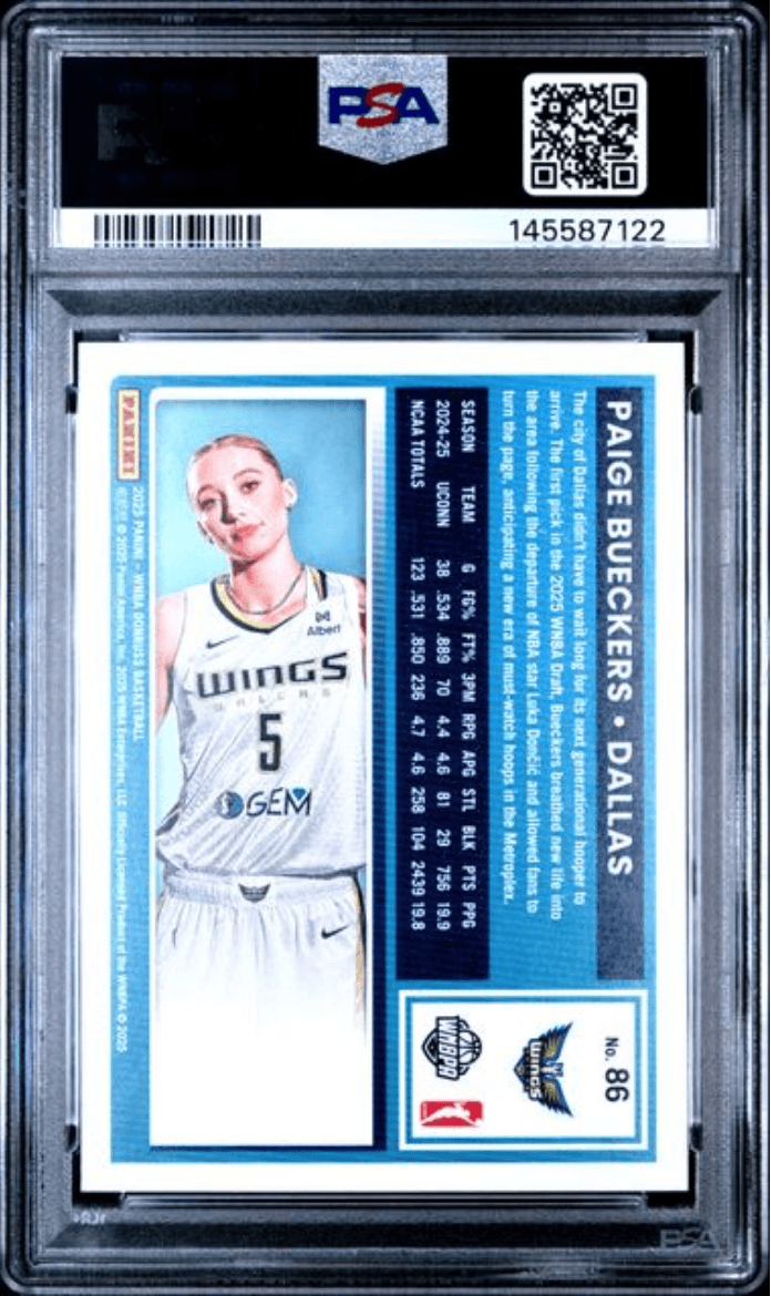 Graded 2025 Panini Donruss Paige Bueckers #86 Rookie RC Basketball Card PSA 10 Gem Mint