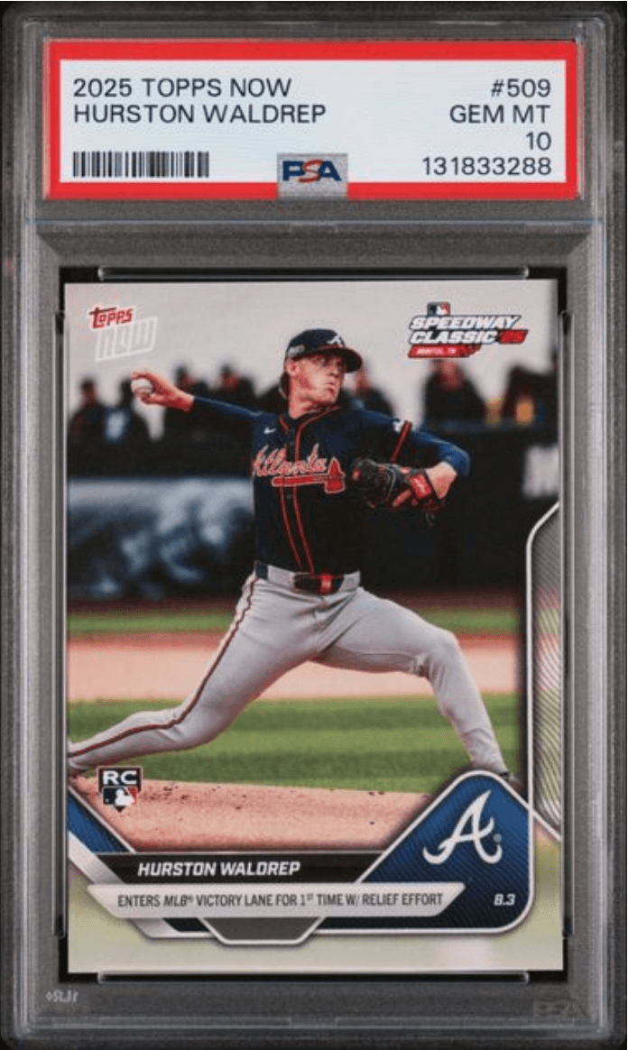 Graded 2025 Topps Now Hurston Waldrep #509 Rookie RC Baseball Card PSA 10 Gem Mint