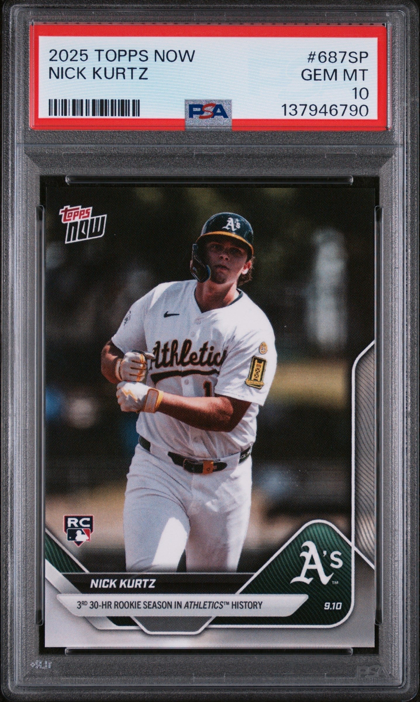 Graded 2025 Topps Now Nick Kurtz #687SP Rookie RC Baseball Card PSA 10 Gem Mint