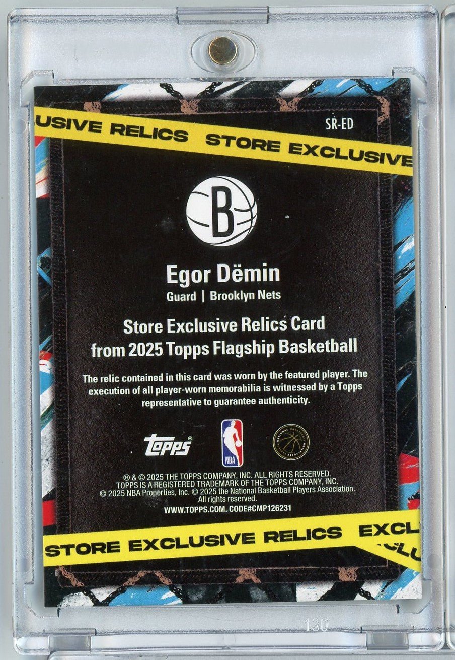 2025 Topps Egor Demin #SRED /50 Store Exclusive Relics Brooklyn Nets Rookie RC Basketball Card