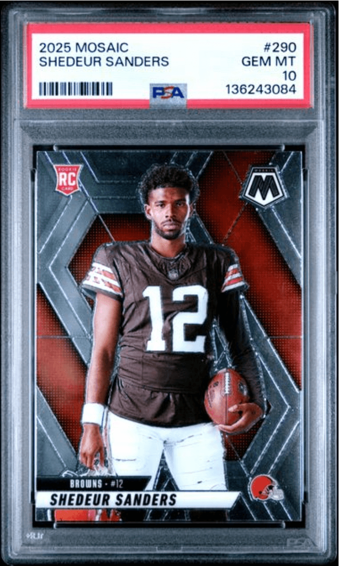 Graded 2025 Panini Mosaic Shedeur Sanders #290 Rookie RC Football Card PSA 10 Gem Mint
