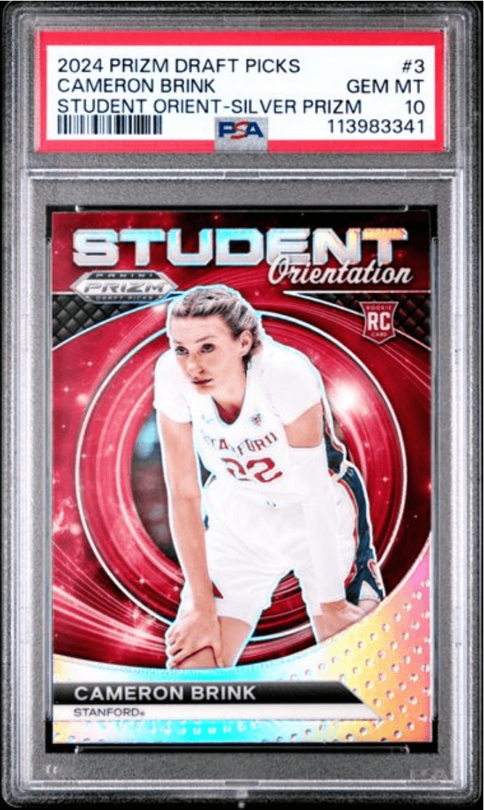 Graded 2024 Panini Prizm Draft Picks Cameron Brink #3 Student Orientation Silver Prizm Rookie RC Basketball Card PSA 10 Gem Mint