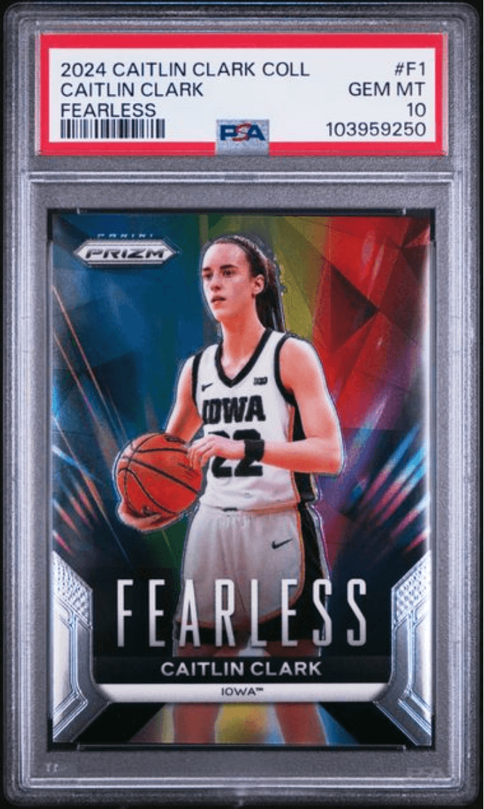 Graded 2024 Panini Caitlin Clark Collection Caitlin Clark #F1 Fearless Rookie RC Basketball Card PSA 10 Gem Mint