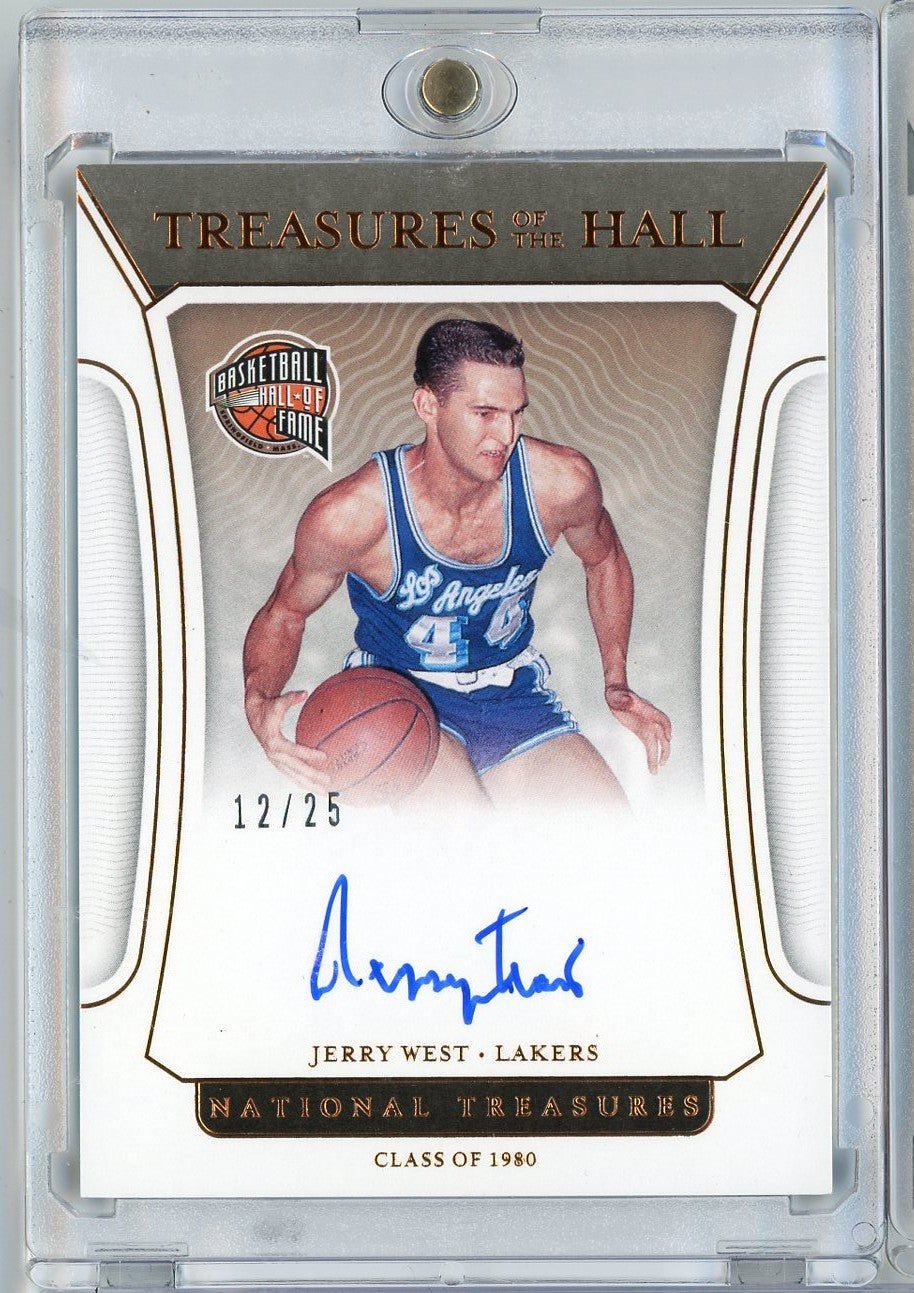 2021 Panini National Treasures Jerry West #TOHJWS /25 Treasures of the Hall Auto Basketball Card