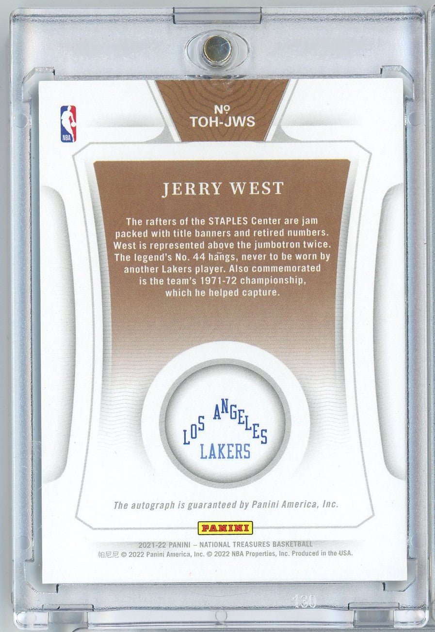2021 Panini National Treasures Jerry West #TOHJWS /25 Treasures of the Hall Auto Basketball Card
