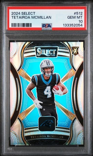 Graded 2024 Panini Select Tetairoa McMillan #512 XRC Rookie RC Football Card PSA 10 Gem Mint
