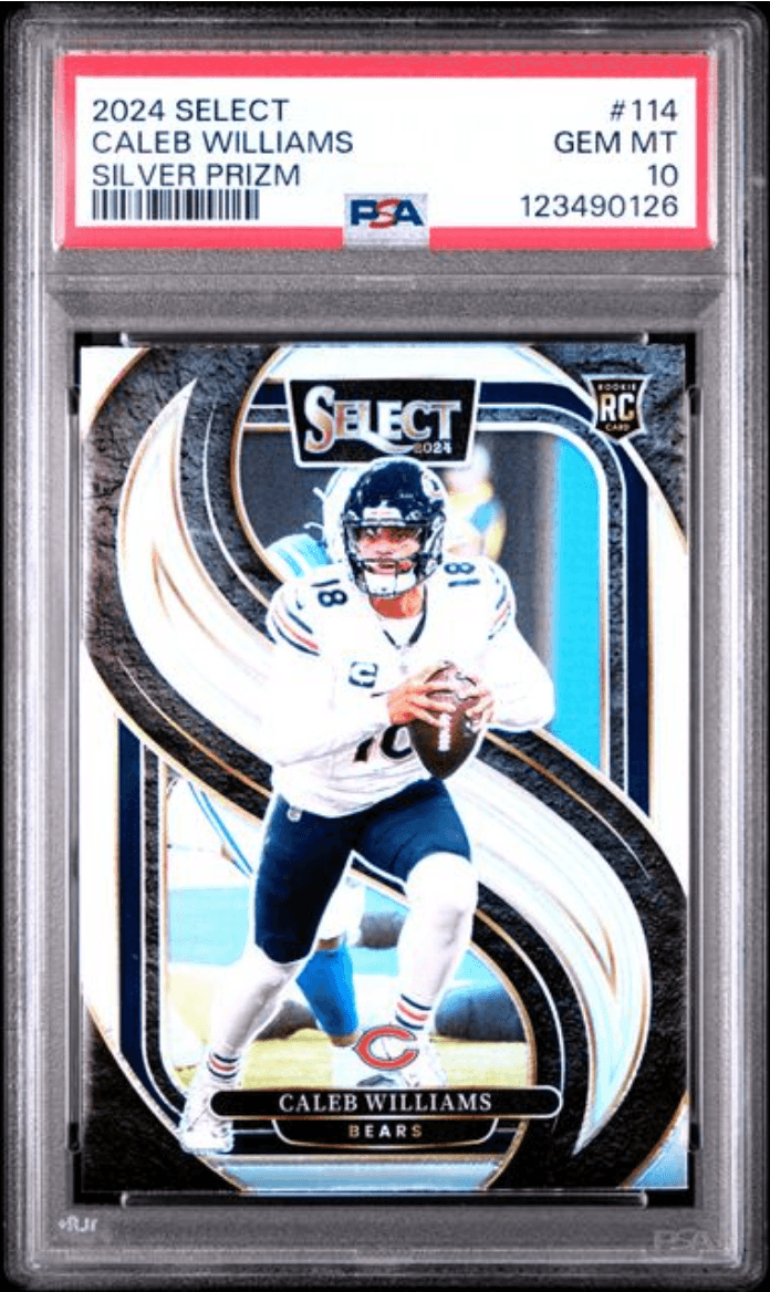Graded 2024 Panini Select Caleb Williams #114 Silver Prizm Rookie RC Football Card PSA 10 Gem Mint