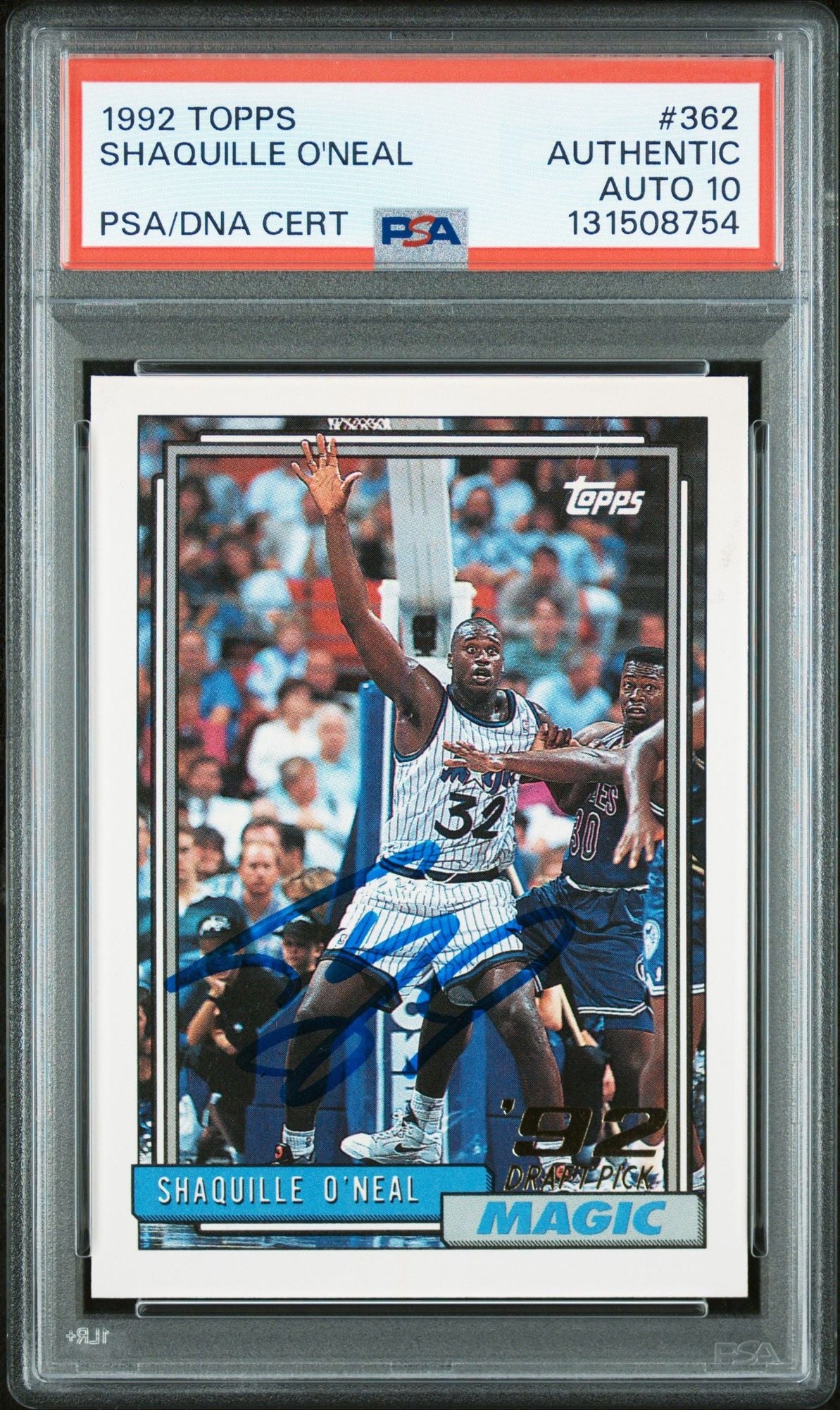 Graded 1992-93 Topps Shaquille O'Neal #362 Rookie RC Basketball Card PSA 10 Auto Grade Gem Mint