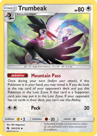 Trumbeak 165/214 - SM  Lost Thunder Reverse Holofoil