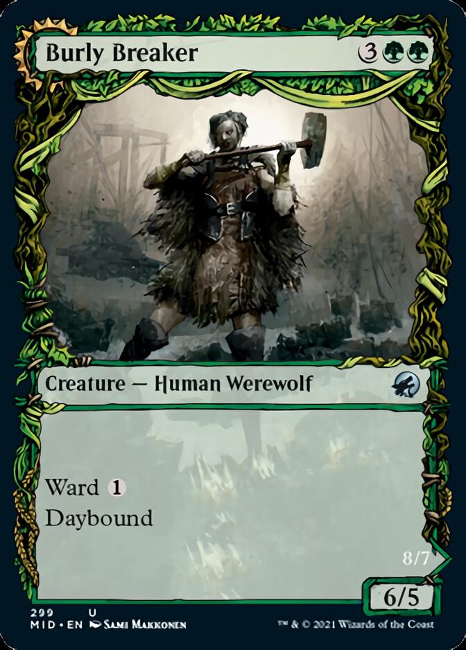 Burly Breaker // Dire-Strain Demolisher (MID-299) - Innistrad: Midnight Hunt: (Showcase, Double Faced Transform) Foil