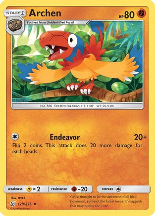 Archen 120/236 - SM  Unified Minds Reverse Holofoil