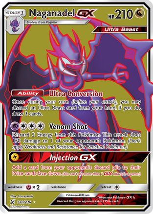 Naganadel GX (Full Art) 230/236 - SM  Unified Minds Holofoil