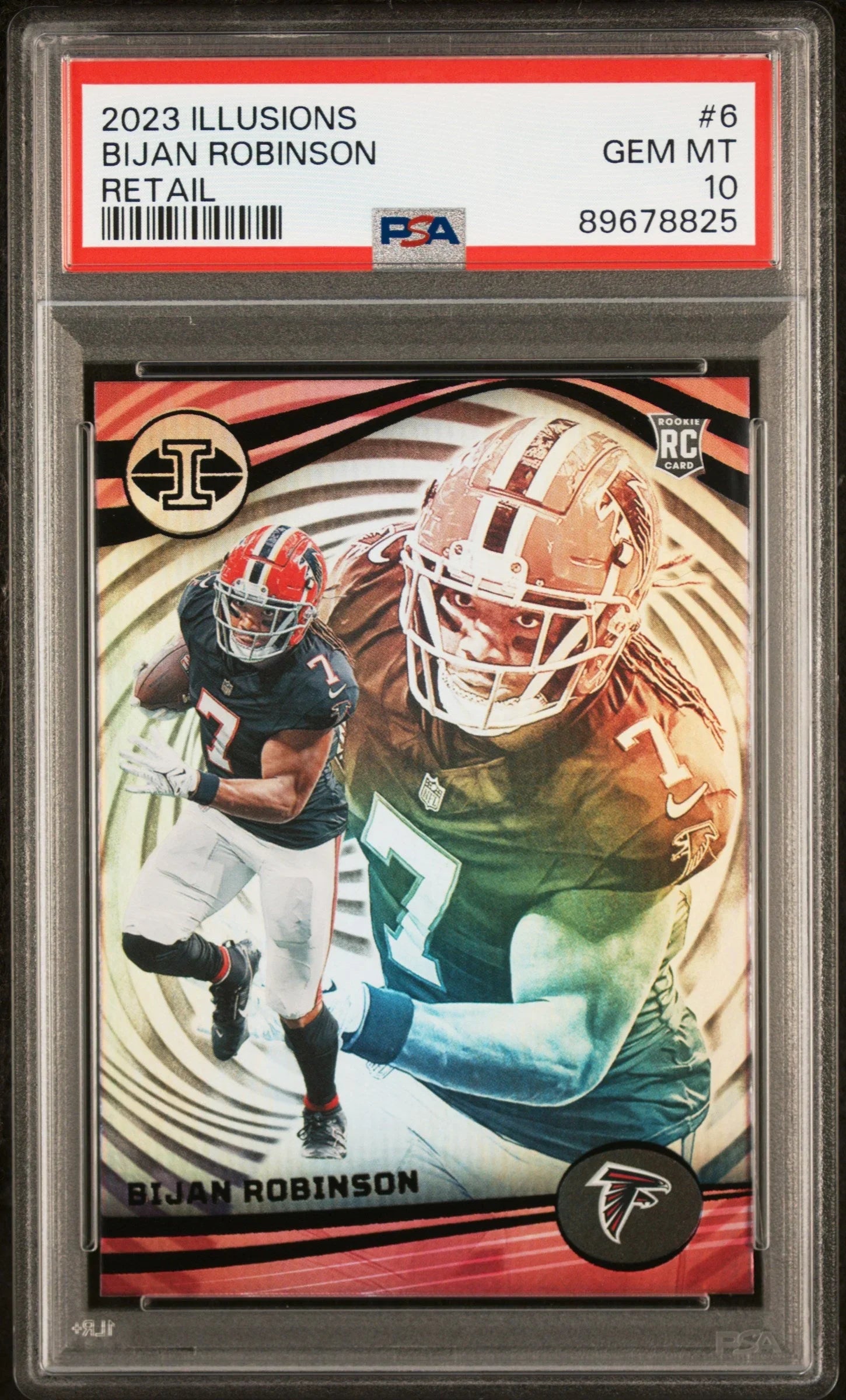 Graded 2023 Panini Illusions Bijan Robinson #6 Retail Rookie RC Football Card PSA 10 Gem Mint